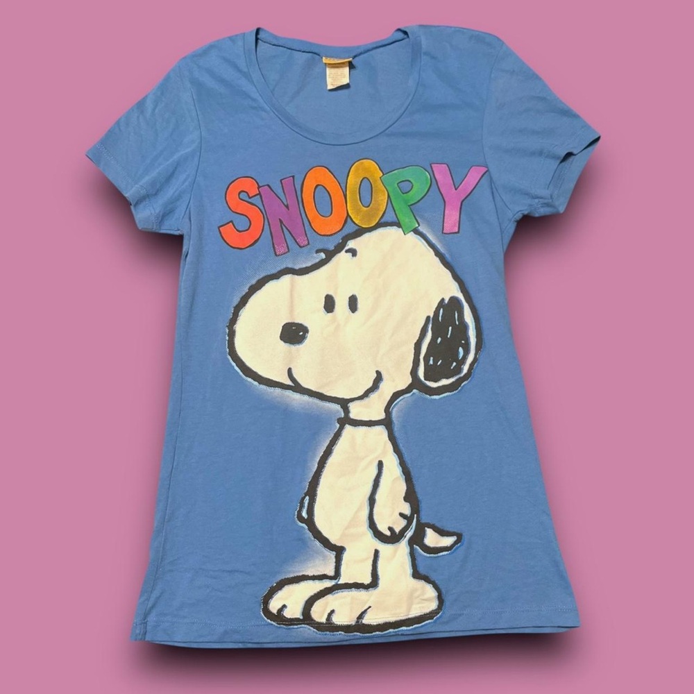 Y2K Snoopy Peanuts Graphic Tshirt Size Medium Mighty Fine Twee Indie Kitsch
